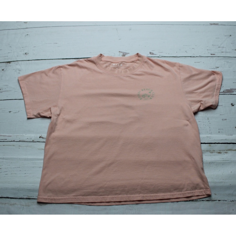 Wilo The Label Bondi Beach Club Cotton Tee Pink S Coastal